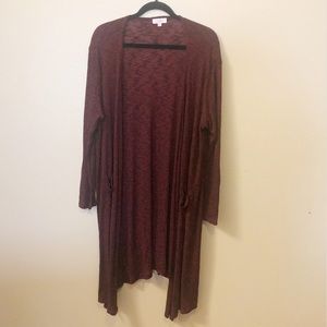 Lularoe Sarah Burgundy Knit Cardigan